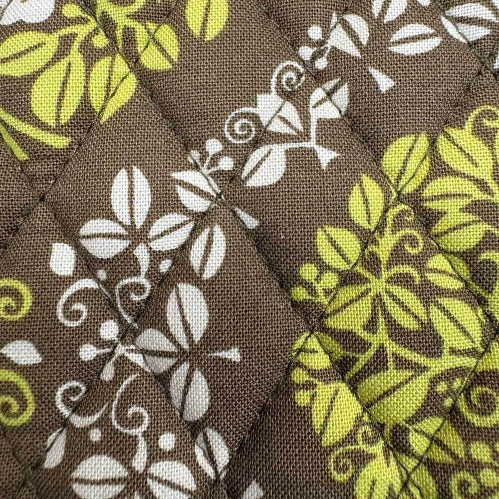 Vera Bradley Quilted Crossbody Bag Lime's Up Floral Bird‎ Pattern Small Purse